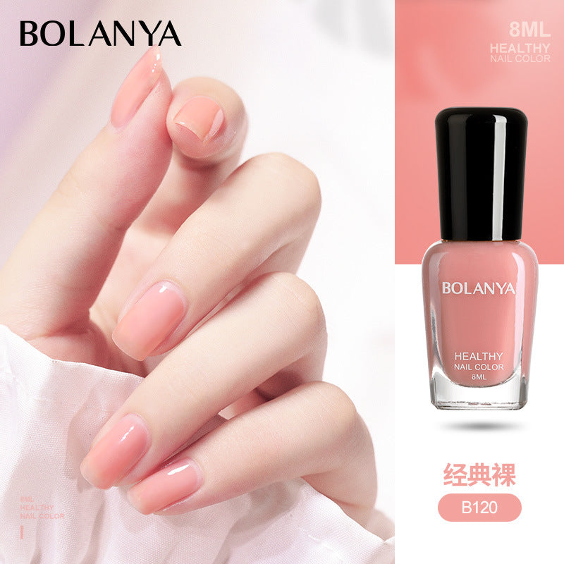 Water-based children's nail polish long-lasting nude transparent nail polish no-bake quick-drying tearable armor polish wholesale full set