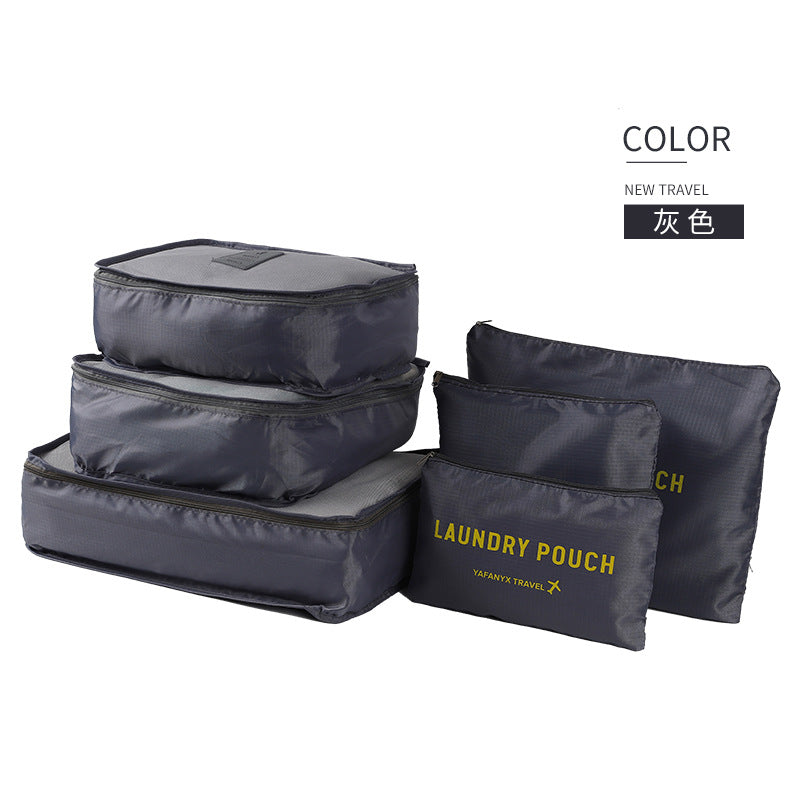 Korean travel storage bag six-piece set travel large travel storage 6-piece set storage bag factory LOGO production 