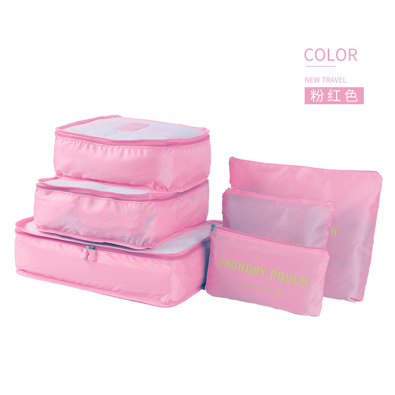 Korean travel storage bag six-piece set travel large travel storage 6-piece set storage bag factory LOGO production 