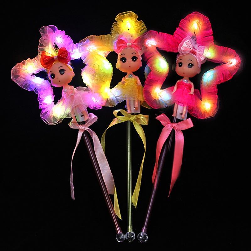 Hot sale led luminous fairy wand doll magic wand luminous doll flash children's toys