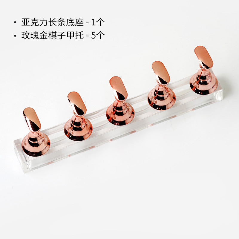 Japanese nail art practice nail plate support nail support base acrylic chess piece base nail art work display practice stand