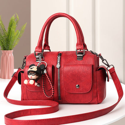 2024 autumn and winter new fashion Korean cute doll pendant women's shoulder crossbody handbag one piece 