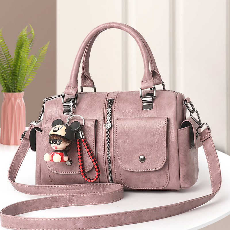 2024 autumn and winter new fashion Korean cute doll pendant women's shoulder crossbody handbag one piece 