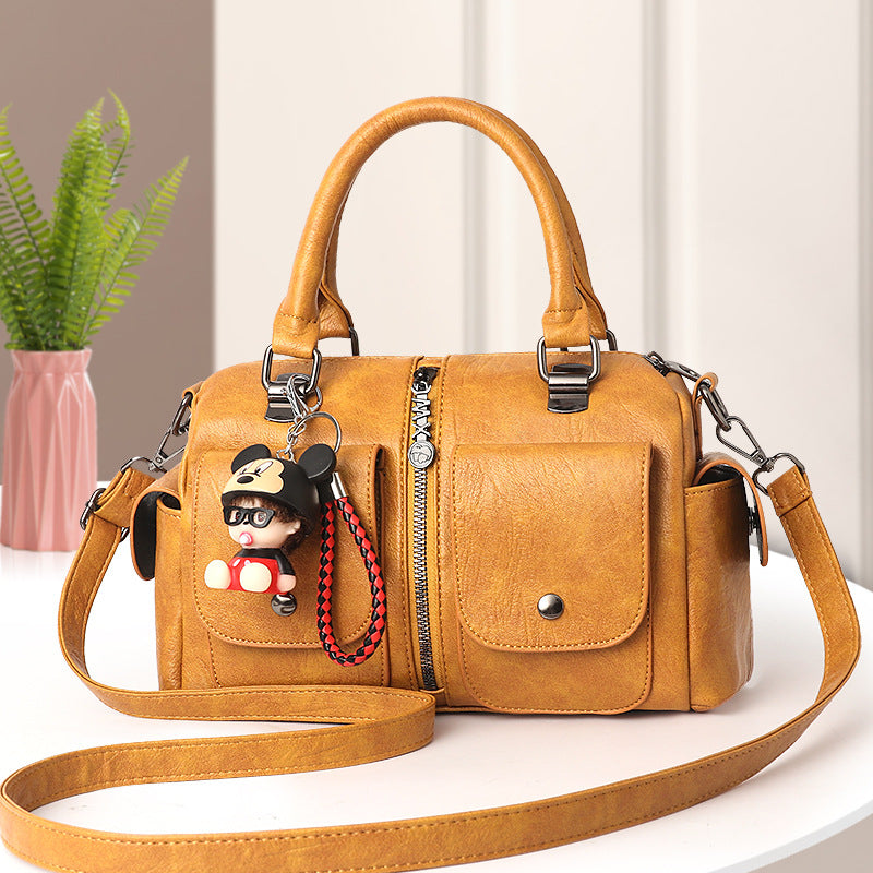 2024 autumn and winter new fashion Korean cute doll pendant women's shoulder crossbody handbag one piece 