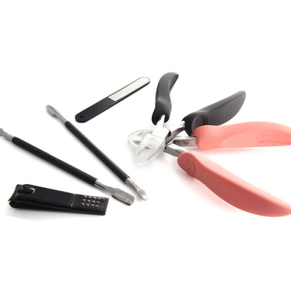 Spot wholesale stainless steel hawkbill pliers thick nail groove pliers hawkbill knife smiley handle ingrown nail pliers set full set