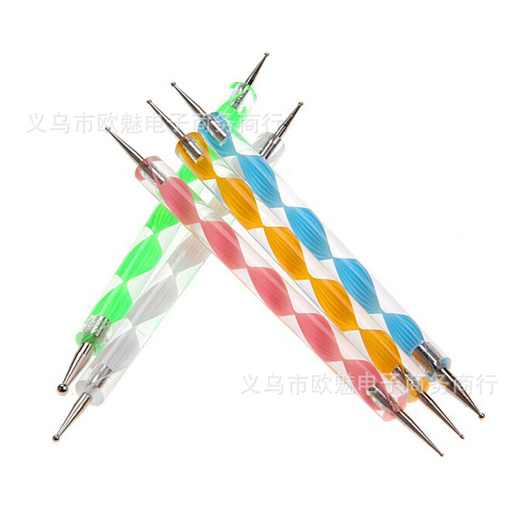 Nail Art Brush Set 5 Pieces Nail Art Drill Pen Double Head Nail Acrylic Drill Pen Manufacturer Wholesale