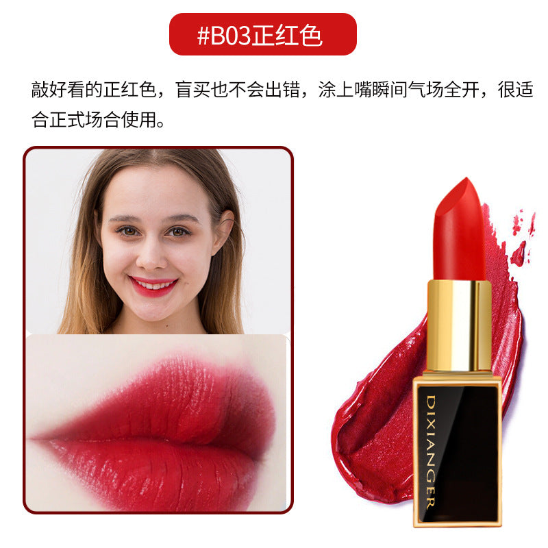 Dixianger black gold tube lipstick long-lasting moisturizing waterproof nourishing fashion charm lipstick not easy to fade gift wholesale 