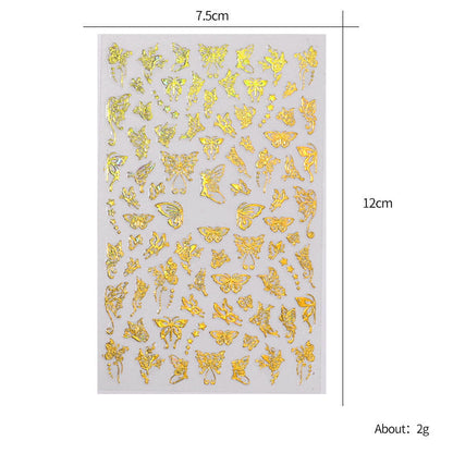 Cross-border butterfly nail art hot stamping laser butterfly nail stickers 3D nail decals three-dimensional nail stickers