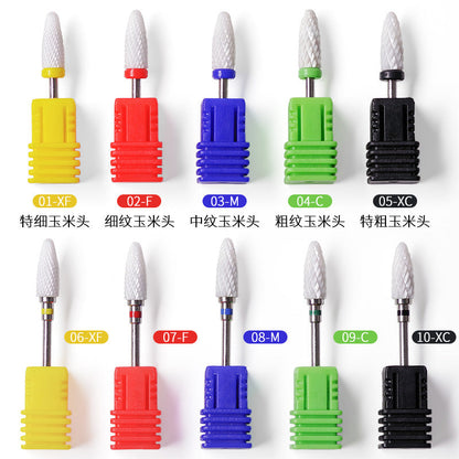 Nail art ceramic grinding head single bullet type nail grinder replacement head nail remover dead skin special tool 