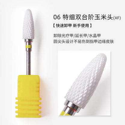 Nail art ceramic grinding head single bullet type nail grinder replacement head nail remover dead skin special tool 