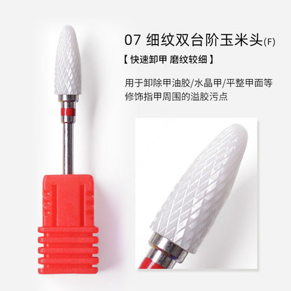 Nail art ceramic grinding head single bullet type nail grinder replacement head nail remover dead skin special tool 