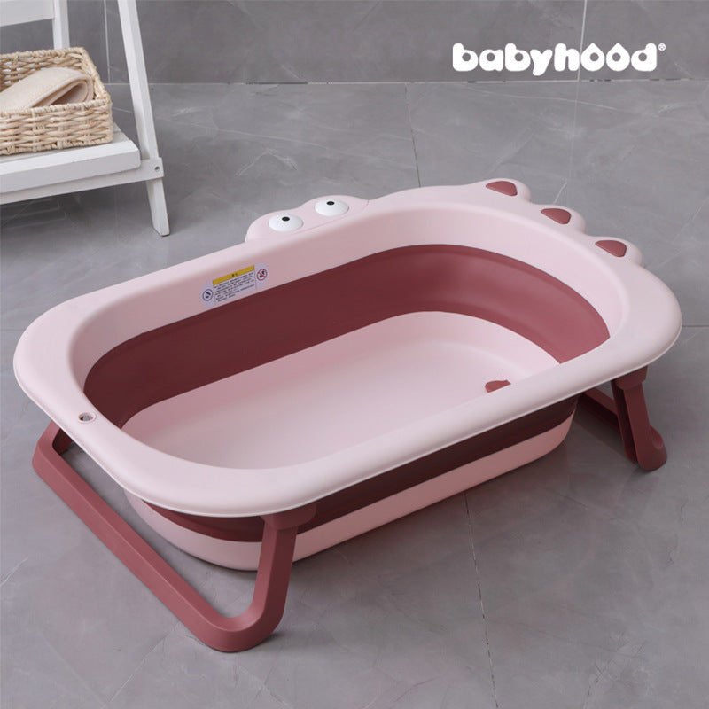 Children's foldable bathtub, baby bathtub, newborn baby can sit and lie down, home large cartoon crocodile bathtub