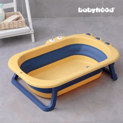 Children's foldable bathtub, baby bathtub, newborn baby can sit and lie down, home large cartoon crocodile bathtub