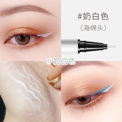 Internet celebrity colored eyeliner waterproof long-lasting non-smudged ultra-fine white eyeliner pen beginner novice makeup