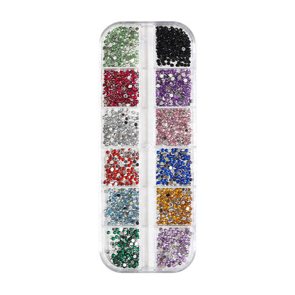 Nail art flat bottom diamond glass rhinestone flat bottom pearl AB fantasy color pointed bottom diamond nail sticker jewelry nail art decoration