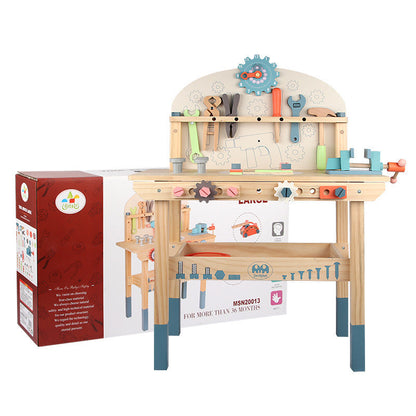 Cross-border children's wooden simulation play house multifunctional tool table parent-child interactive kindergarten early education educational toys 