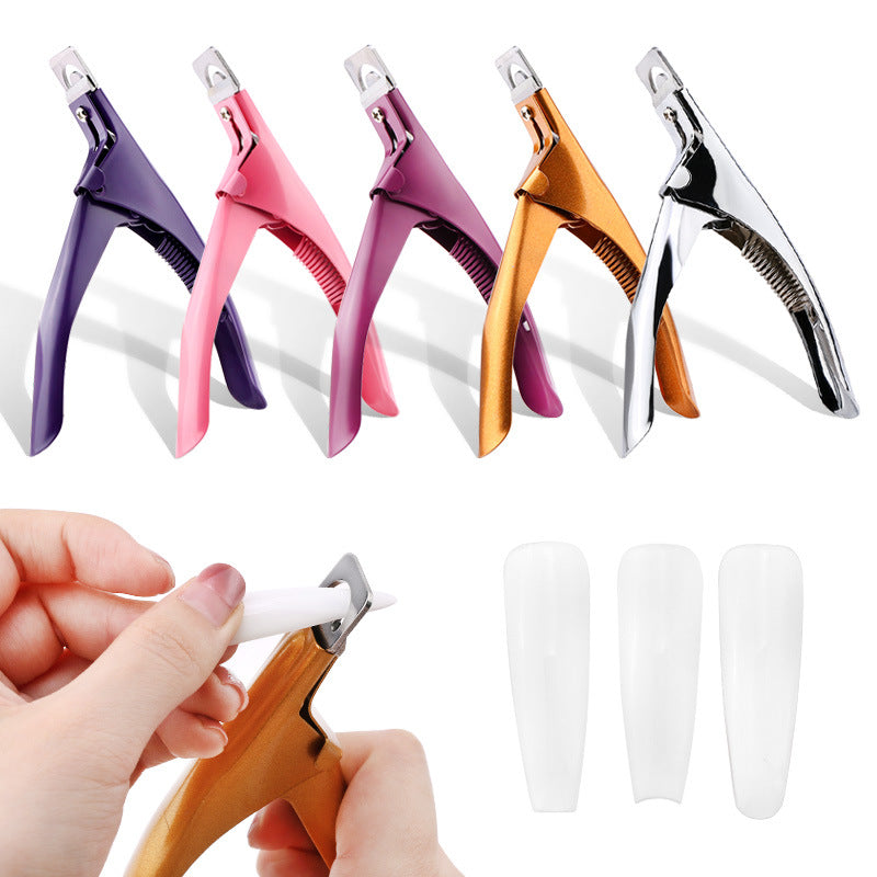 Finger Princess Nail Art Manicure Tools DIY French Shaped False Nails Nail Clippers Crystal Light Therapy Nail U-Shaped Nail Scissors