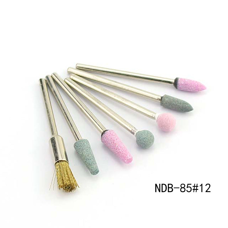 Zhifei nail tool set 7 silver grinding head tungsten steel diamond nail polish remover polishing machine polishing head