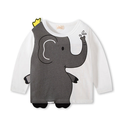 be top children's clothing factory direct sales 2023 new children's cartoon long-sleeved T-shirt boy bottoming shirt one piece