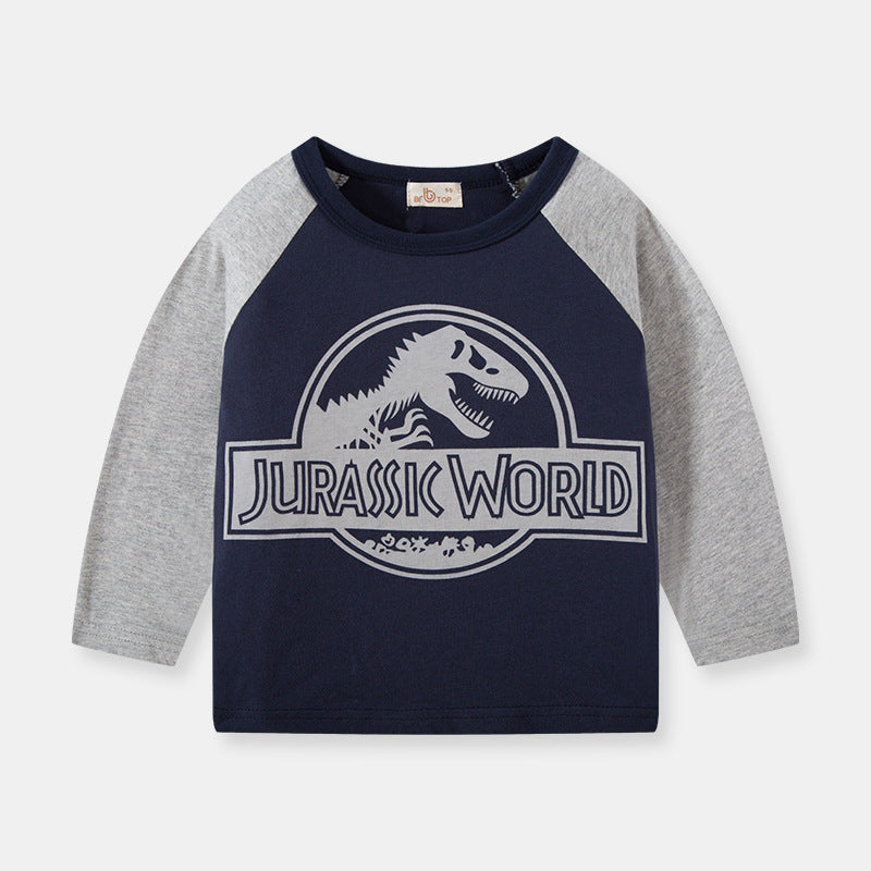 betop children's clothing autumn new products children's T-shirt dinosaur bottoming shirt pure cotton baby T-shirt boy clothes delivery