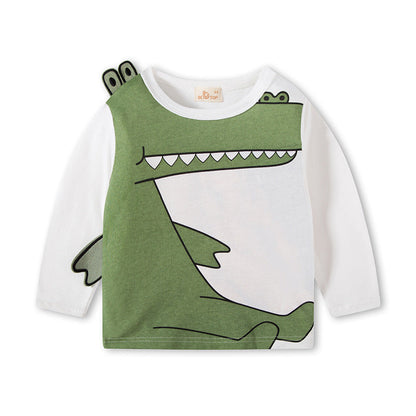 be top children's clothing factory direct sales 2023 new children's cartoon long-sleeved T-shirt boy bottoming shirt one piece