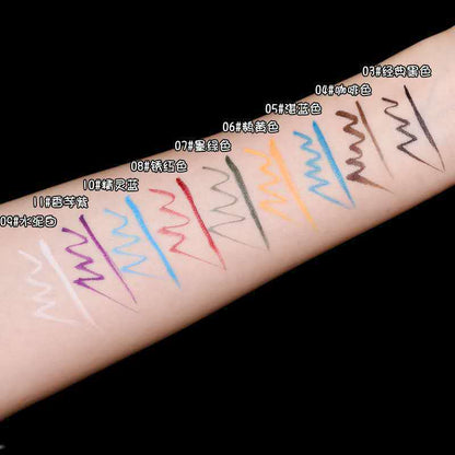 The same style as Douyin's Internet celebrity xixi Galaxy Starry Sky Eyeliner Pencil for Beginners Long-lasting Waterproof and Not Easy to Smudge 12 Color Eyeliner