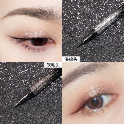 តារាល្បីអ៊ីនធឺណែតDouyin xixi Galaxy Starry Sky Eyeliner សម្រាប់អ្នកចាប់ផ្តើមដំបូង ជាប់បានយូរ មិនជ្រាបទឹក និងមិនងាយប្រឡាក់ មាន12 ពណ៌