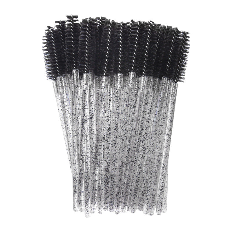 Wholesale crystal rod nylon head eyelash brush portable beauty makeup tool grafting eyelash comb