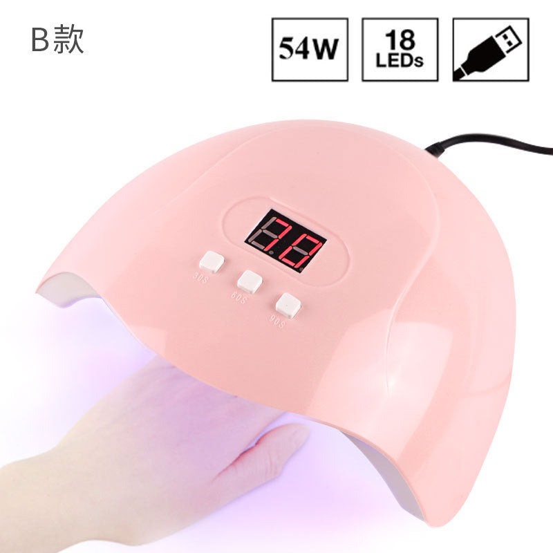 54w large space dual light source UV nail lamp sun nail lamp pink led light therapy machine nail light therapy machine