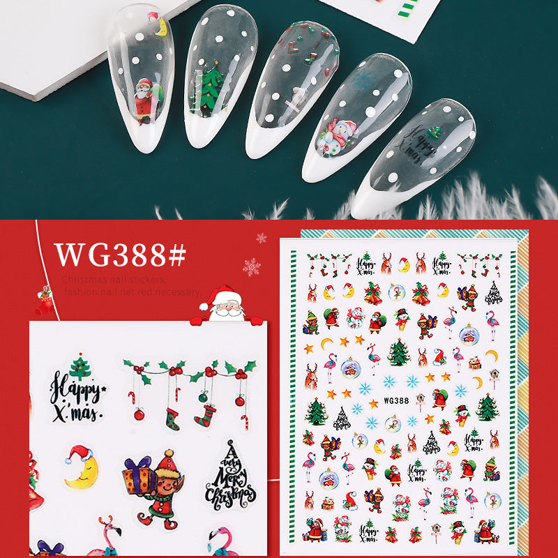 Nail art Christmas stickers 3d Christmas series cartoon nail stickers snowflake stickers nail art stickers Christmas nail stickers