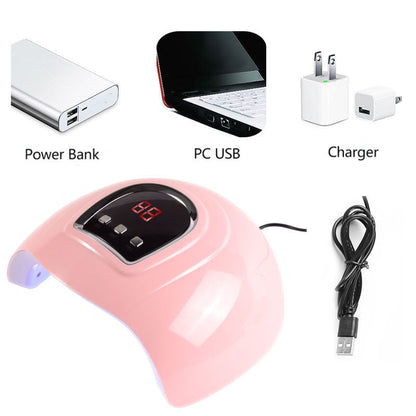 54w large space dual light source UV nail lamp sun nail lamp pink led light therapy machine nail light therapy machine