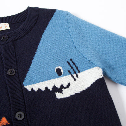 Children's sweater cardigan 2024 new children's clothing autumn and winter clothing boys' sweater jacket manufacturers wholesale one piece drop shipping