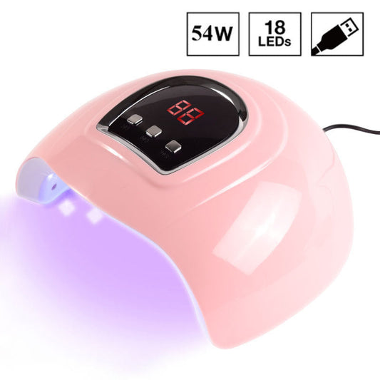 54w large space dual light source UV nail lamp sun nail lamp pink led light therapy machine nail light therapy machine