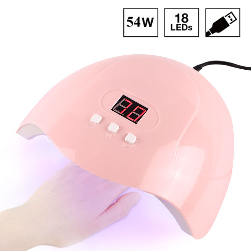 54w large space dual light source UV nail lamp sun nail lamp pink led light therapy machine nail light therapy machine