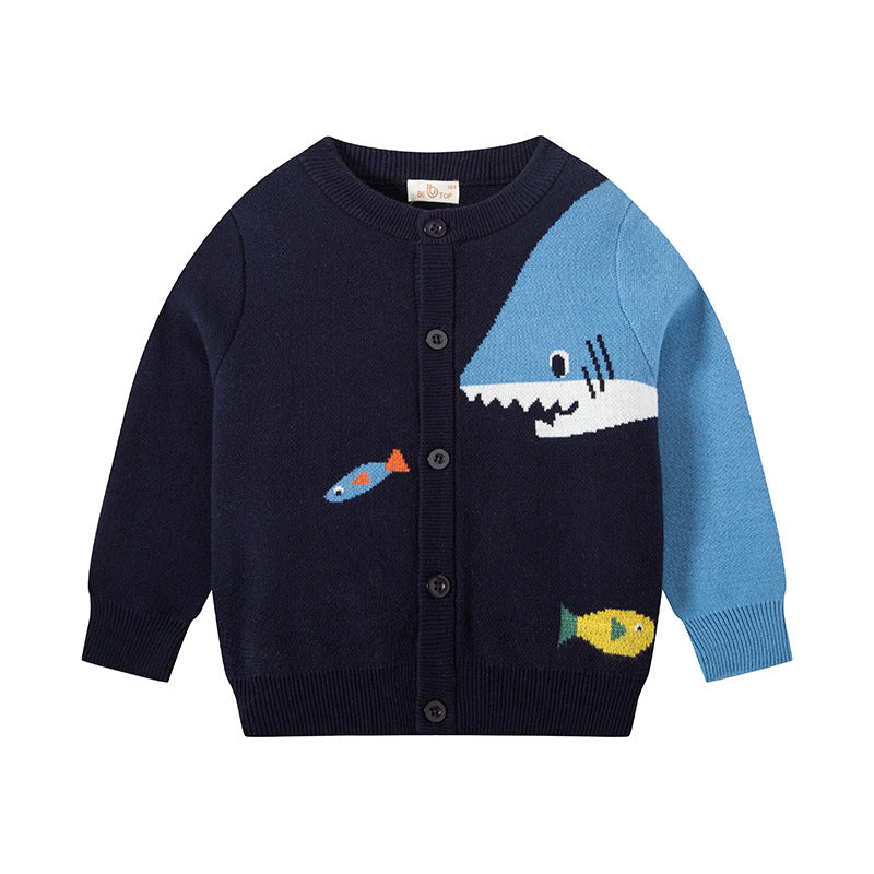 Children's sweater cardigan 2024 new children's clothing autumn and winter clothing boys' sweater jacket manufacturers wholesale one piece drop shipping