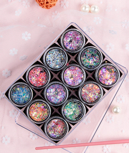 Zhifei net celebrity eye makeup mermaid sequins star patch girl eye corner sequins annual party makeup gel sequins