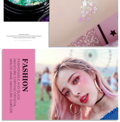 Zhifei net celebrity eye makeup mermaid sequins star patch girl eye corner sequins annual party makeup gel sequins