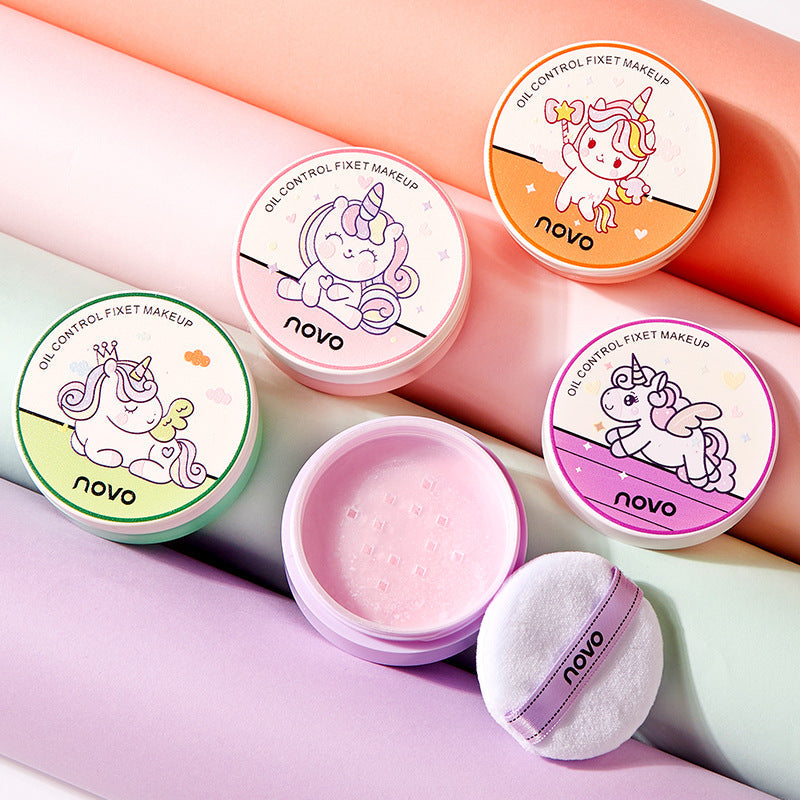 NOVO5386 Unicorn Loose Powder Cute Girl Meng Xinxin Oil Natural and Delicate Fit Powder Makeup Domestic