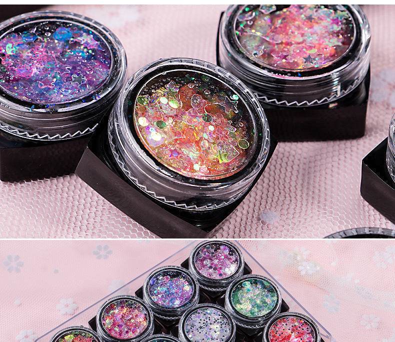 Zhifei net celebrity eye makeup mermaid sequins star patch girl eye corner sequins annual party makeup gel sequins