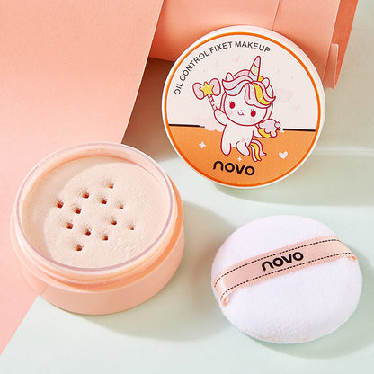 NOVO5386 Unicorn loose powder cute girl Mengxin lin oil natural delicate docile powder domestic cosmetics