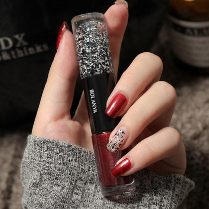 Cross-border double-headed oily nail polish, no baking, long-lasting and non-peelable, new spring and summer nail polish, no baking and quick-drying nail polish