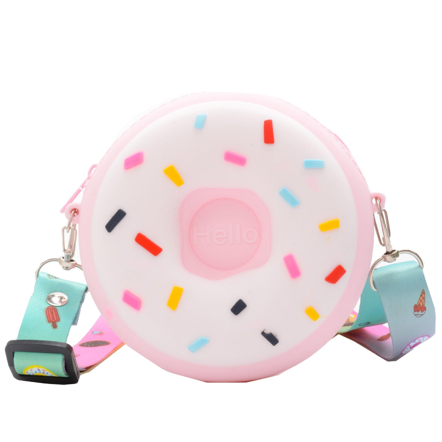 Donut children's bag cute children's coin purse versatile boys and girls baby messenger bag silicone children's bag