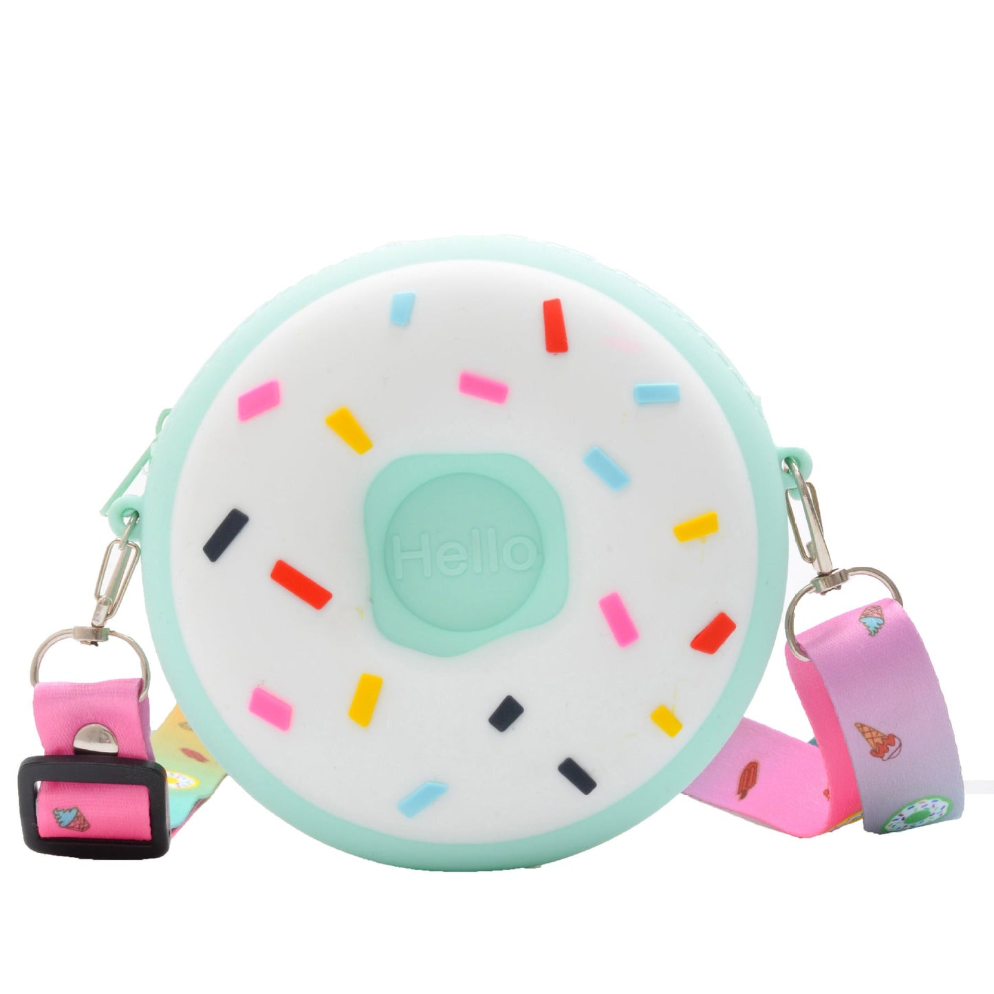 Donut children's bag cute children's coin purse versatile boys and girls baby messenger bag silicone children's bag