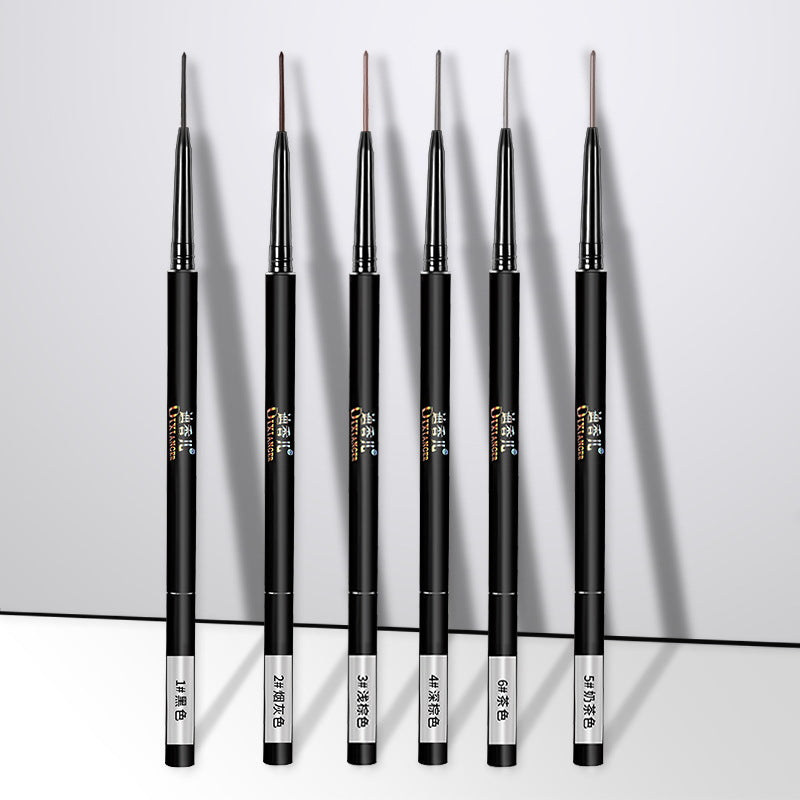 HLLR double-headed ultra-fine eyebrow pencil for women with fine core, waterproof and sweat-proof, long-lasting color, non-fading, beginners, manufacturers wholesale 