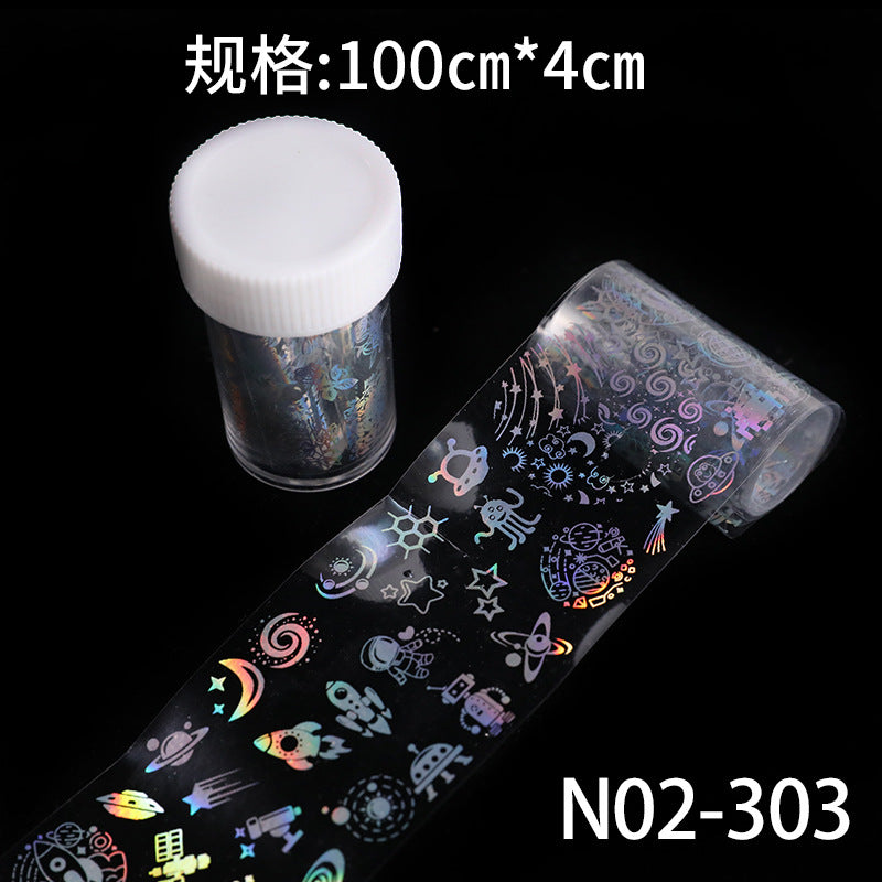 New cross-border nail sticker transfer paper nail art special star nail sticker laser aurora sticker nail art 