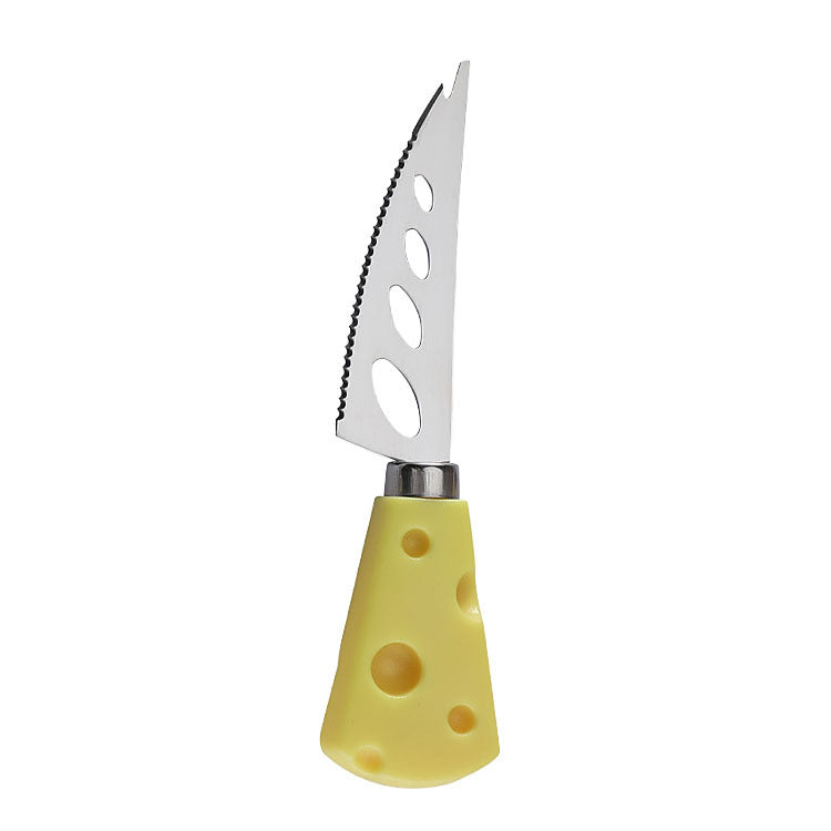 Stainless steel cheese knife set butter cream scraper spatula cheese pizza knife wooden handle baking tool steak knife