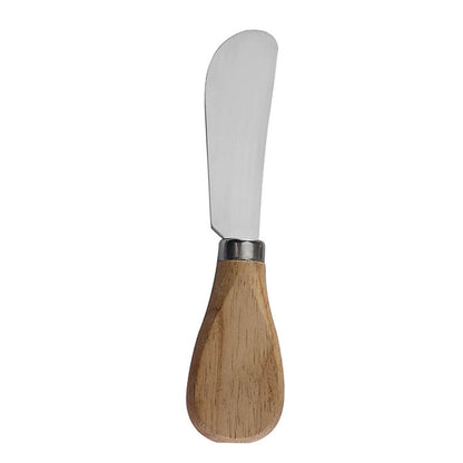 Stainless steel cheese knife set butter cream scraper spatula cheese pizza knife wooden handle baking tool steak knife