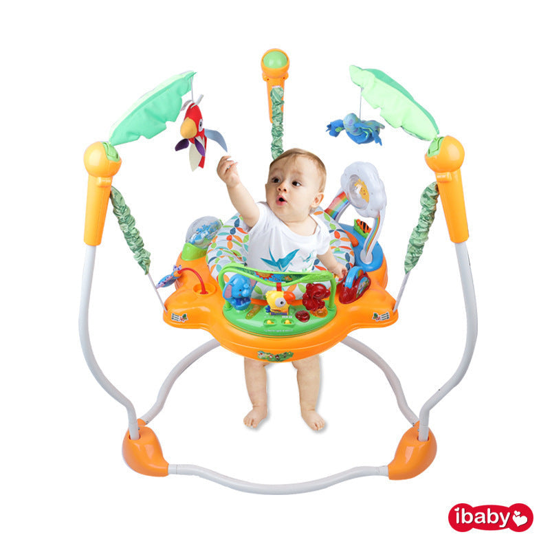 Baby jumping playground children jumping chair tropical rainforest baby fitness rack with light and music