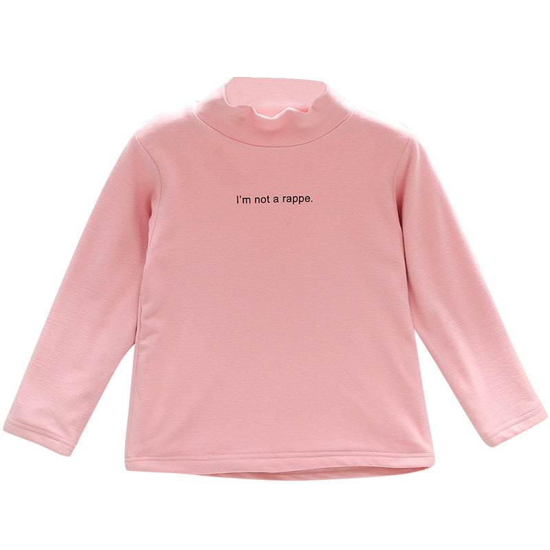 Girls long-sleeved bottoming shirt 2024 new spring and autumn cotton stylish children's pullover knitted tops T-shirts for big and small children