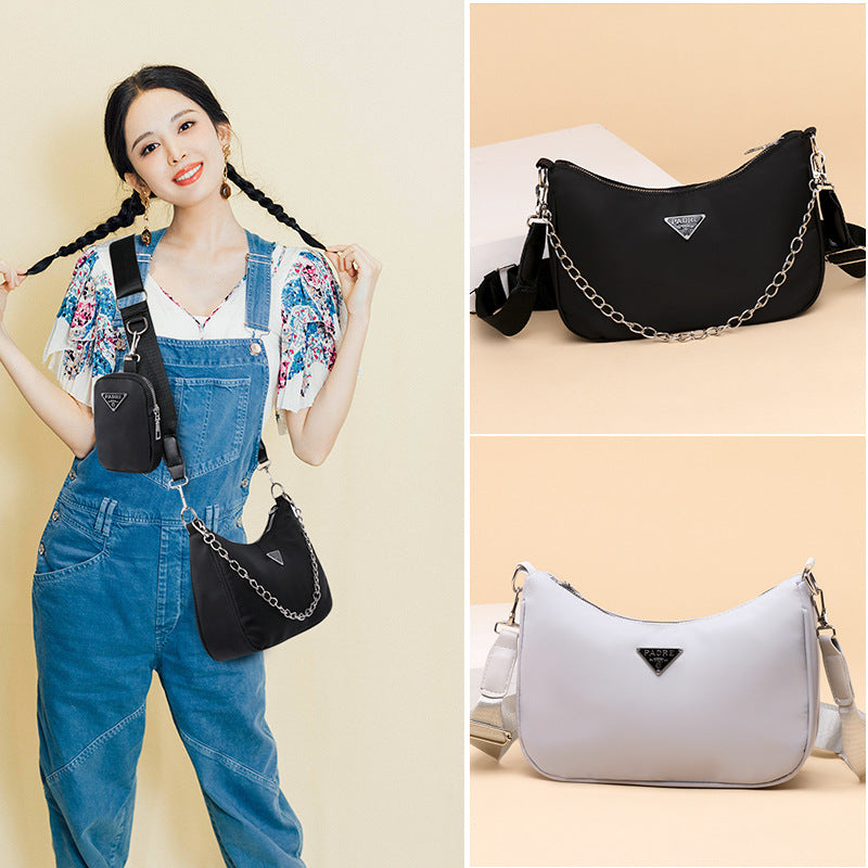 2024 new women's bag waterproof Oxford cloth girl bag mobile phone mother-and-child two-piece set multi-purpose versatile shoulder bag wholesale 